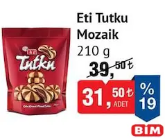 ETİ TUTKU MOZAİK BİSKÜVİ 210 G fiyat ve kampanya bilgisi